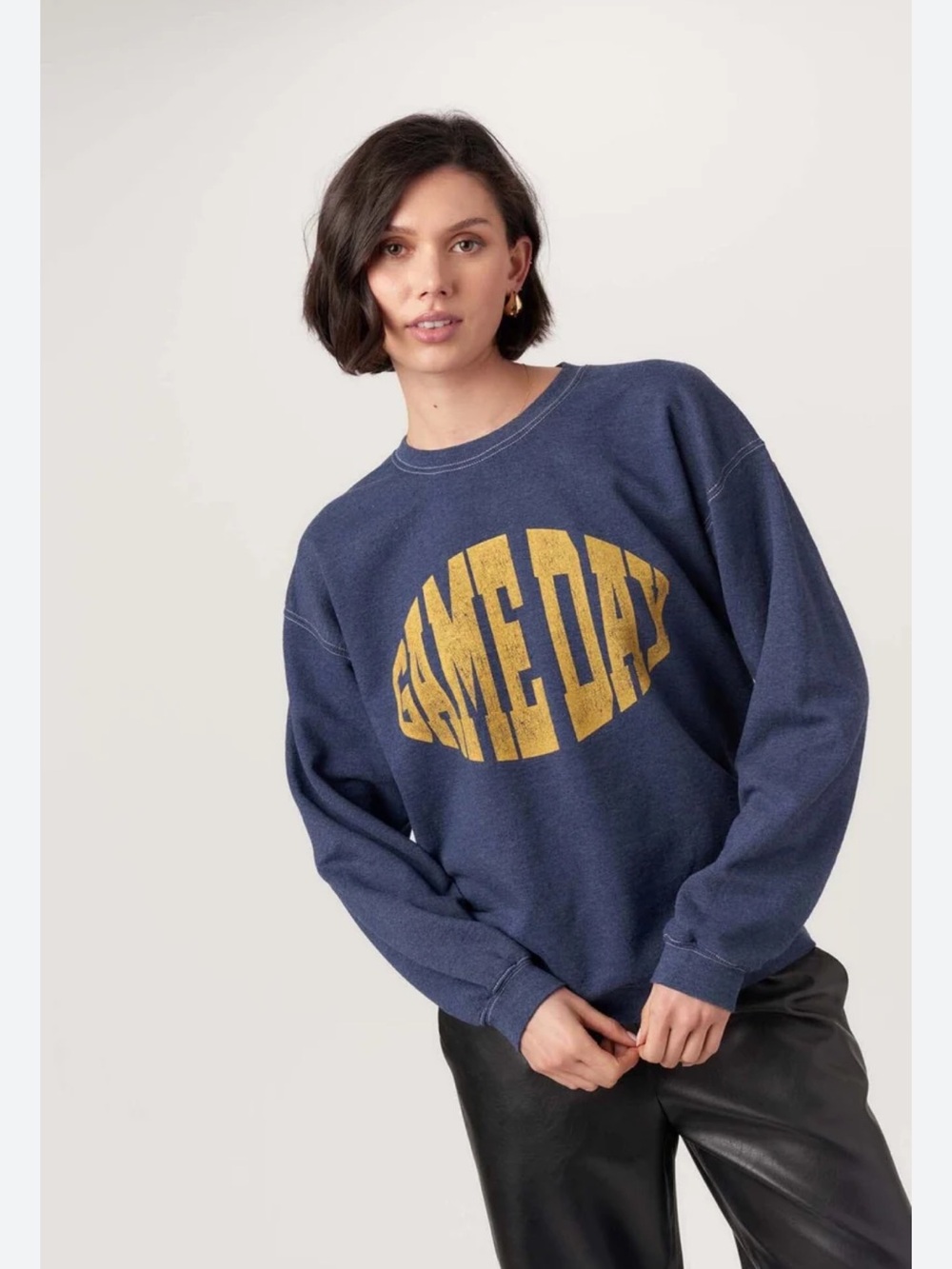 Project Social T Navy "GAME DAY" Graphic Crewneck Sweatshirt S/M
